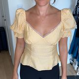 LPA Orange/white Puff peasant top Photo 0