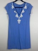 Lilly Pulitzer Womens Brewster Mini Dress Small Blue Pima Cotton Preppy Beachy Photo 0