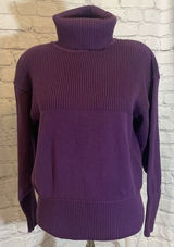 Counterparts ladies sweater Turtleneck size M Vintage Purple Shoulder Pads VTG Photo 0