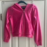 LONELY GHOST Rhinestone Pink Velour Front Zip Jacker Women’s Small Streetwear Photo 0