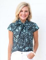 COREY LYNN CALTER Breonna Bow Neck Blouse, NWT Photo 0