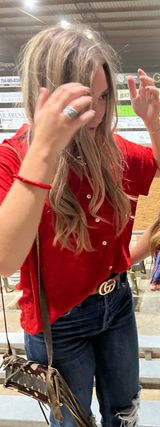 Entro Red Blouse Loose Photo 0