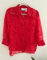 Vintage Sheer Button Up Shirt Photo 0