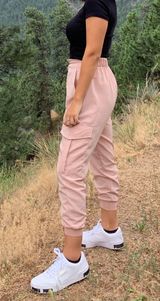 ZARA Light Pink Cargo Pants Photo 0