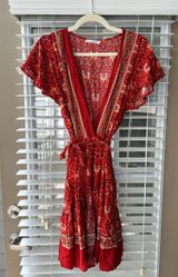 Red and orange wrap dress Size L Photo 0