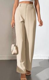 Zara Baggy Tan Straight Leg Pants Small Photo 0