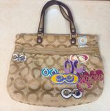 Coach Poppy Y2K limited edition 2010” gold glitter graffiti appliqué glam tote Photo 0