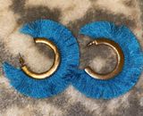 Fringe Earrings Blue Photo 0