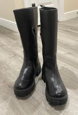 Black Platform Chunky Tall Boots  Photo 0