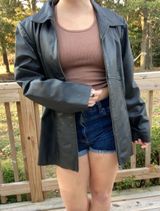 Jacqueline Ferrar Black zipped up leather jacket Photo 0