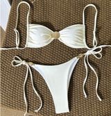 White Seashell Bikini Shein Gold Photo 0