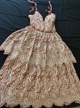 Red Carter Hand Embroidered Silk Dress Photo 0