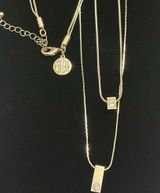 White House Black Market Gold Necklace with Crystal Accents Photo 0