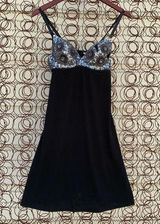 Vintage 90s Muzzanghee starburst beaded negligee Black Size M Photo 0