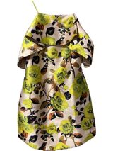 Ark & Co. Mini Cocktail Dress Pop Rose Structured Ruffle Neon Photo 0