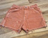 Urban Outfitters Orange Cargo Distressed Cutoff Shorts Photo 0