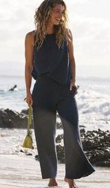 Free People Beach Black Adelaide Sweater Set Size Medium Photo 0