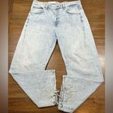 Zara Women’s Size 10 High Rise Tall Baggy Wide Leg Distressed Retro Jeans Photo 0