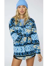 O’NEILL Collin's Oversized Superfleece Shacket Skater Surf Tribal Print Size S Photo 0