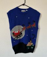 Ugly Christmas sweater vest Santa sleigh and reindeer Sz M Size M Photo 0