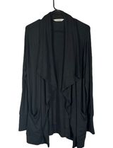 Athleta Black Long Sleeve Shawl Draped Neck Modal Blend Cardigan Women Sz S Photo 0