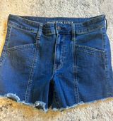 Midi Denim Raw Hem Shorts Woman’s Size 12 Photo 0