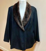 Jessica Howard  Woman Black Blazer W/Faux Fur Photo 0