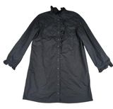 J.Crew  Cottage Shirtdress Black Cotton Button Down Dress - Women's Size 6 Photo 0