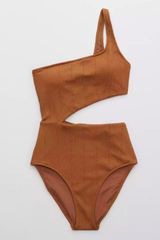 Aerie One Shoulder Ribbed One Shoulder One Piece Photo 0