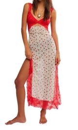 Dress Suddenly Fine Floral Print Cutout Lace Trim Nightgown Photo 0