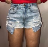 American Eagle Ripped Jean Shorts Photo 0