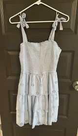 Sincerely Jules blue eyelet mini dress Photo 0