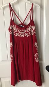 Embroidered Red Dress Size M Photo 0