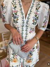 NWOT Anthropologie Farm Rio Sweet Bloom Dreamscape Puff-Sleeve Mini Dress sz S Photo 0