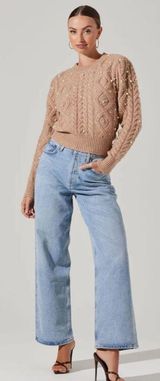 ASTR The Label Pearl Embellished Sweater Photo 0