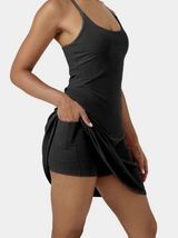 COPY - Women Black 2 in 1 with flare activity dress Photo 0