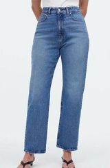 NWT Madewell Women's Tall Curvy 90’s Straight Crop Jeans Size 27T 27 Blue Photo 0