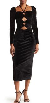 Torn By Ronny Kobo NWT Jett Cutout Long Sleeve Velvet Dress Photo 0