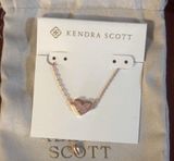 KENDRA SCOTT Rose Quartz Heart Ari Rose Gold Chain Bracelet NWT $75 Photo 0