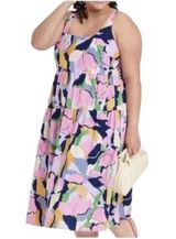 Ava & Viv abstract floral cotton midi dress 1X Photo 0