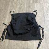 Princess Polly Black Tie Front Ruched Camisole Photo 0