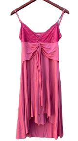 New Paris Hilton  By Guess Pink Lace Cut Out Flowy Open Back Dress Photo 0