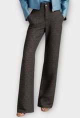 Y2k Leopard Pants Women High Waisted Cheetah Print Lightweight Jeans Size S Black Photo 0