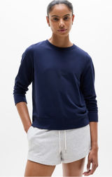 Athleta Retroterry Crewneck Sweatshirt size M navy Photo 0