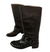 Ellen Tracy Tess Black Leather Tall Riding Boots Women’s Size 7M Photo 0