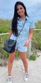 ZARA Jean Short Jumpsuit  Photo 0