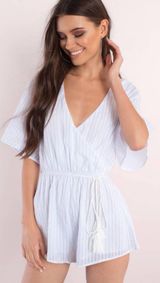Tobi Blue Stripped Romper Photo 0