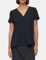 Theory Short Sleeve A-Line Top in Crepe Photo 0