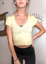 PacSun Yellow Crop top  Photo 0