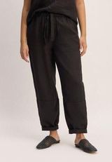 Everlane The Linen Pull-On Barrel Pant in Black XS Photo 0